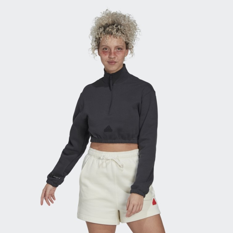 Adidas Sweat Court Demi-zip Blanc Fashion