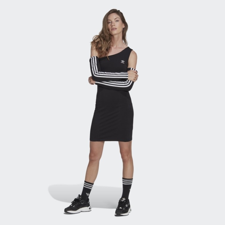 Adicolor Trèfle Découpé Robe à Manches Longues Adidas Noir