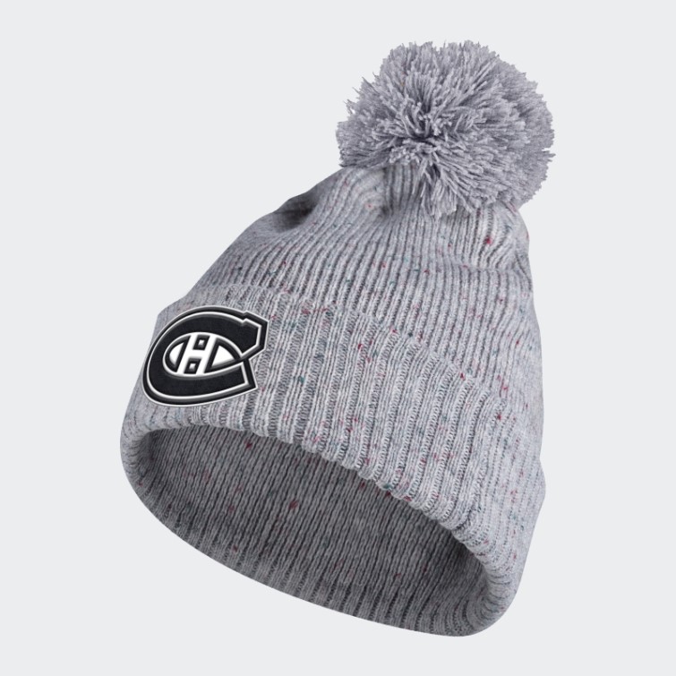 Canadiens Speckle Cuffed Pom Bonnet Gris Adidas