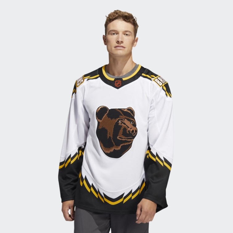 Bruins Authentique Reverse Retro Wordmark Maillot Blanc Adidas