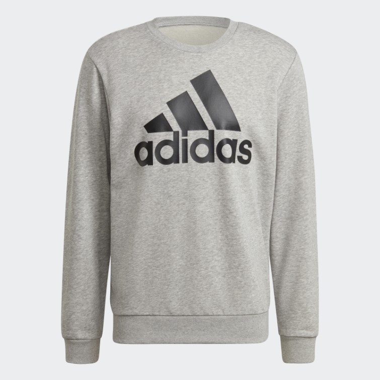 Adidas Sweat à Gros Logo Essentials Gris Moyen
