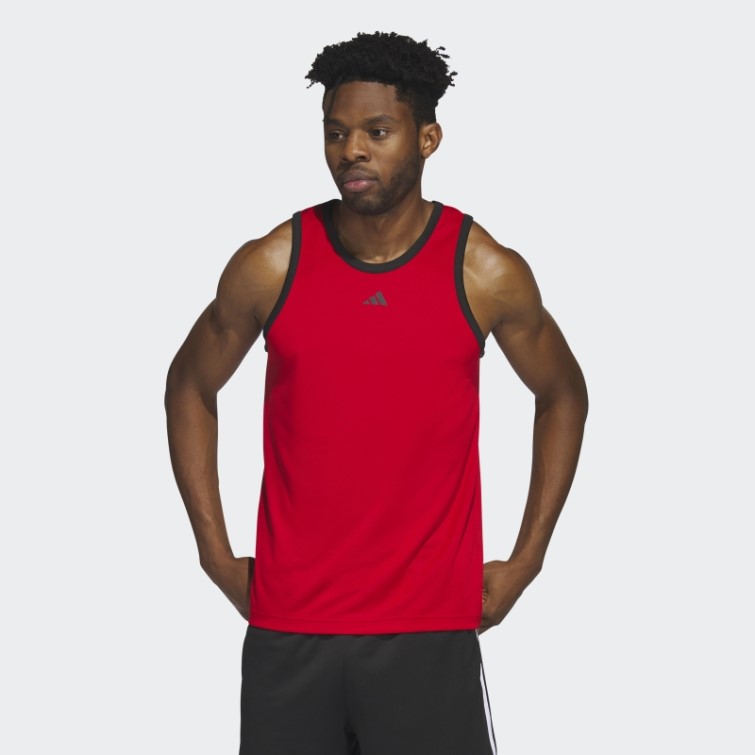 Adidas Legends Basketball 3-stripes Débardeur Mode écarlate