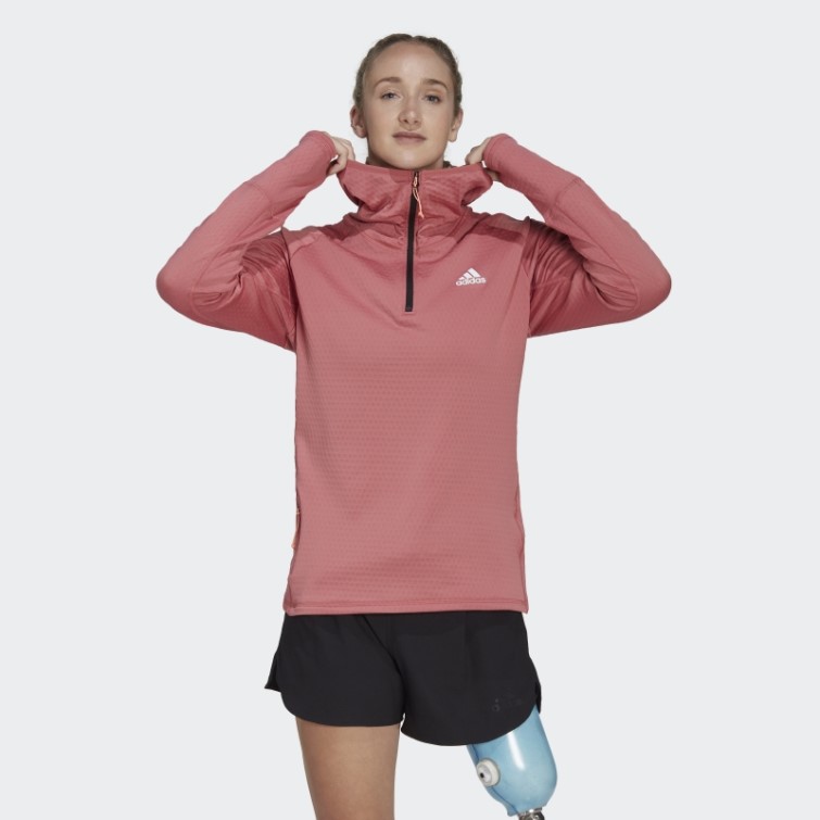 Sweat à Capuche Adidas X-city Fleece Running Manches Longues Rouge