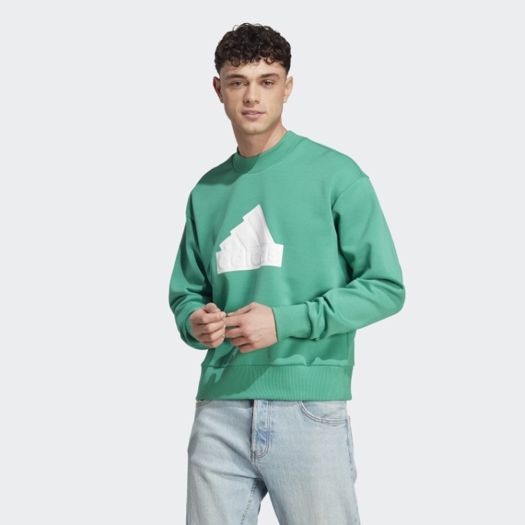 Adidas Future Icons Badge Of Sport Crew Sweat Court Vert