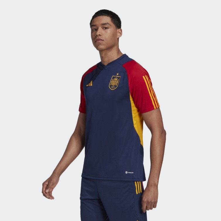 Adidas Maillot D'entrainement Espagne Tiro Bleu Marine
