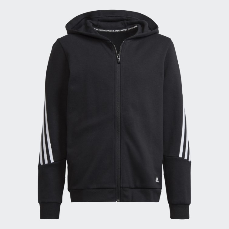 Adidas Future Icon 3-stripes Full-zip Sweat à Capuche Blanc