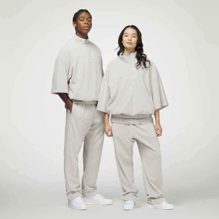 Adidas One Basketball Velours 1/2-zip Sweat Gris Métallisé