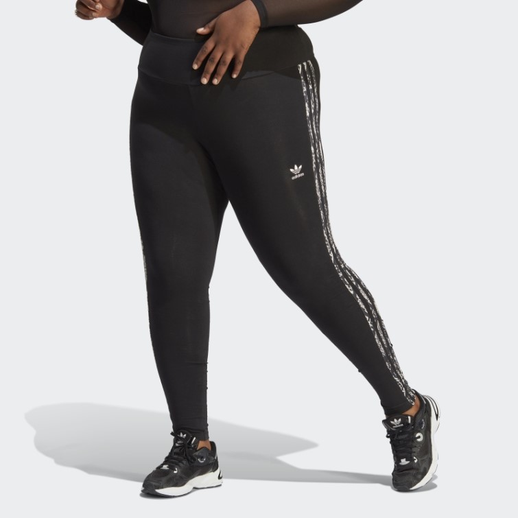 Adidas Legging Imprimé 3 Bandes (grande Taille) Noir