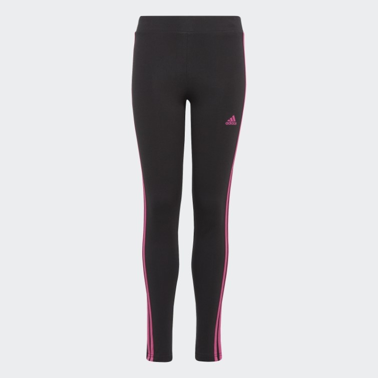 Collants Adidas Essentials 3 Bandes En Coton Fuchsia