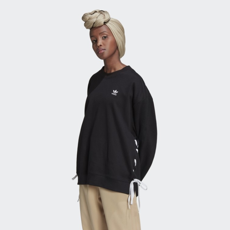 Sweat Ras Du Cou à Lacets Always Original Noir Adidas
