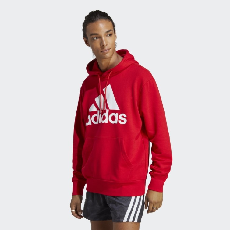 Sweat à Capuche Essentials French Terry Gros Logo écarlate Adidas