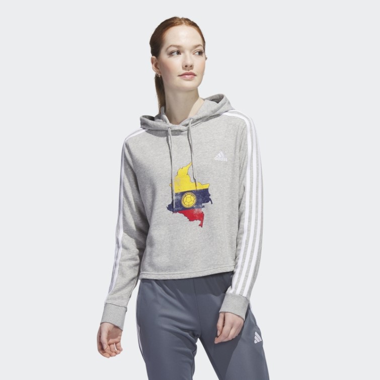 Colombie Sweat à Capuche Court Adidas Gris