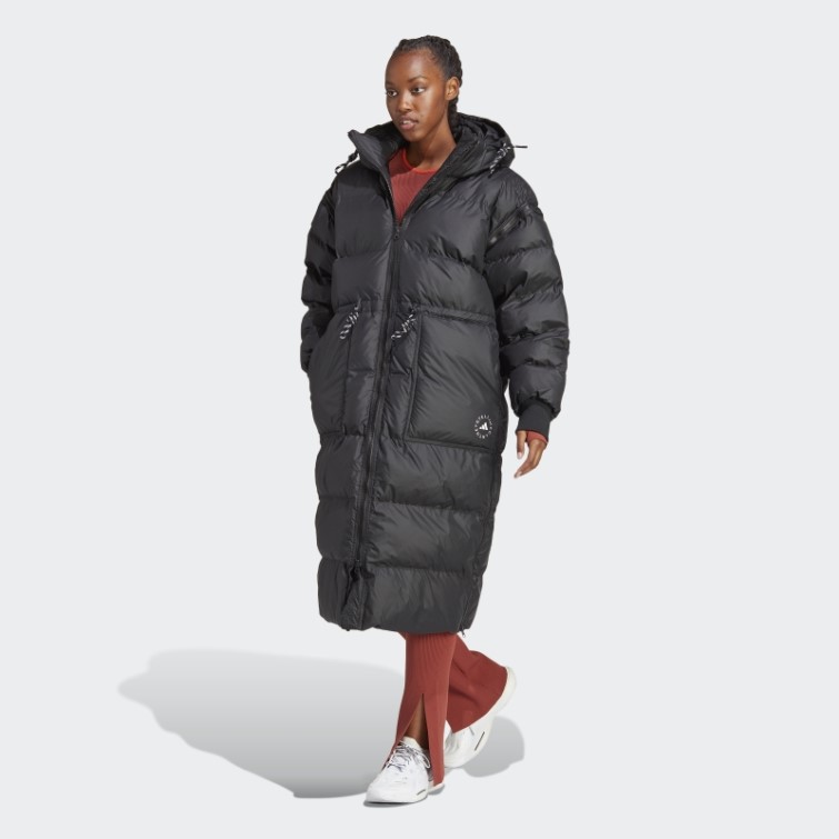 Adidas By Stella Mccartney Veste D'hiver Longue Matelassée Noir
