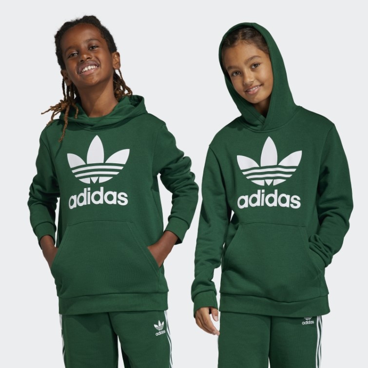 Adidas Sweat à Capuche Trèfle Vert Foncé
