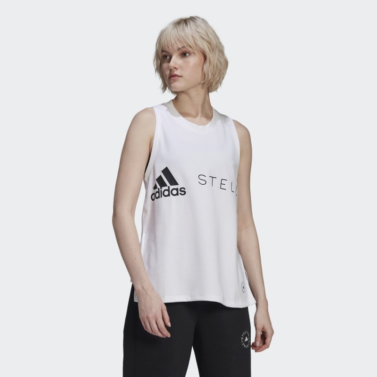 Adidas By Stella Mccartney Sportswear Logo Débardeur Blanc Mode
