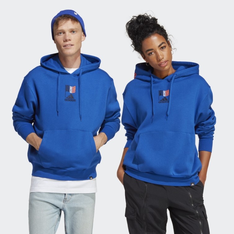 Adidas Sweat à Capuche Graphique Bleu Royal