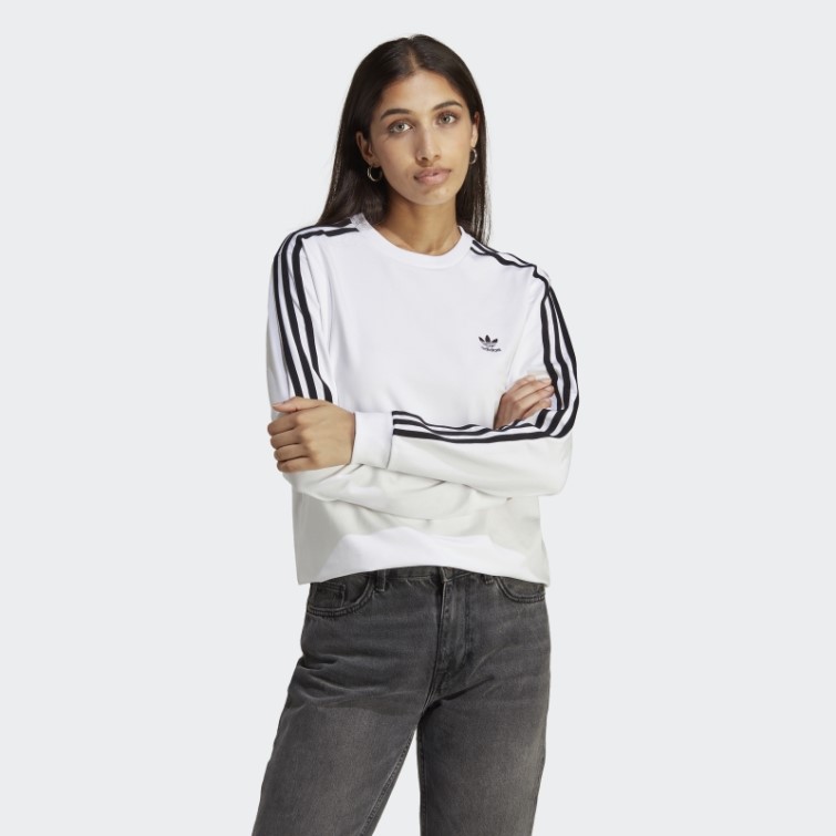 Adidas Adicolor Classics T-shirt Manches Longues Blanc