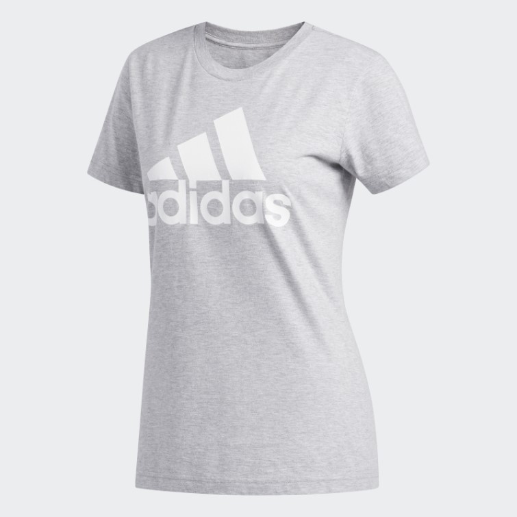 écusson De Sport T-shirt Gris Moyen Adidas