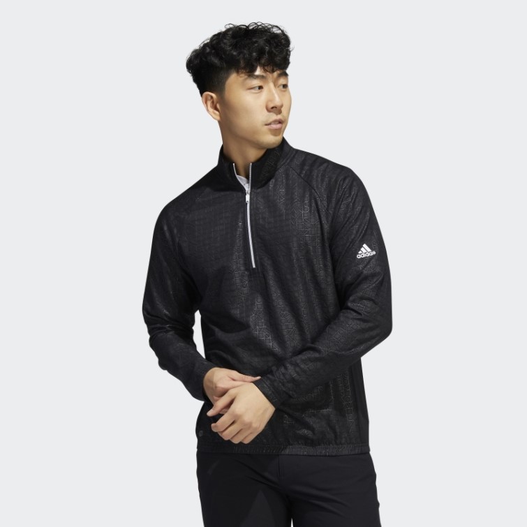 Pull Quart De Zip En Relief Adidas Noir