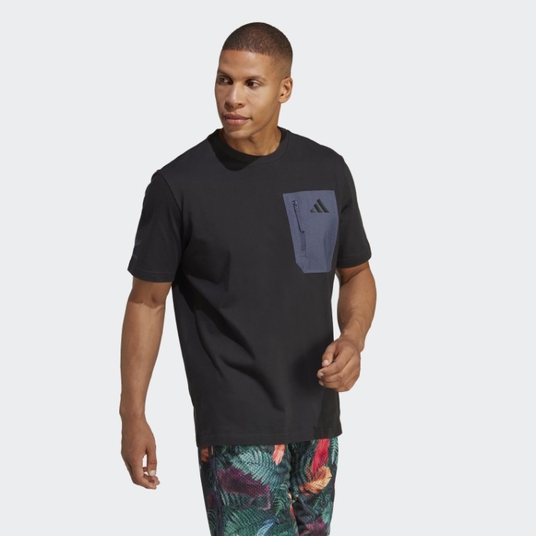 T-shirt Lifestyle All Blacks Rugby Adidas Noir