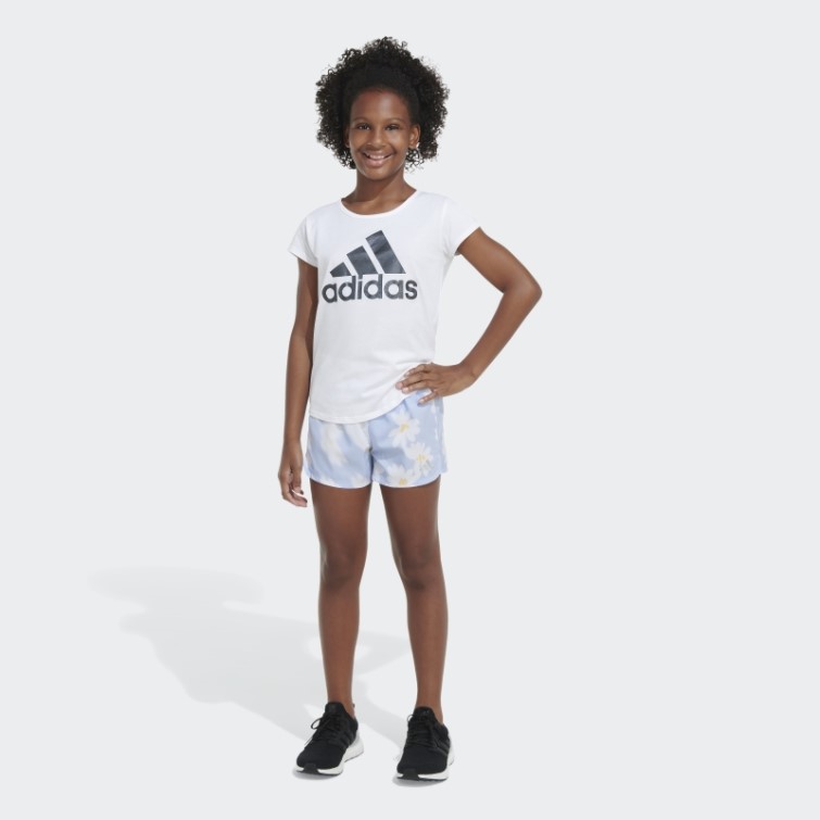 Aop Wovn Pacer Short23 Adidas Bleu Aube