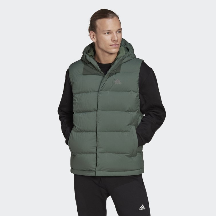 Doudoune à Capuche Adidas Helionic Vert Oxyde