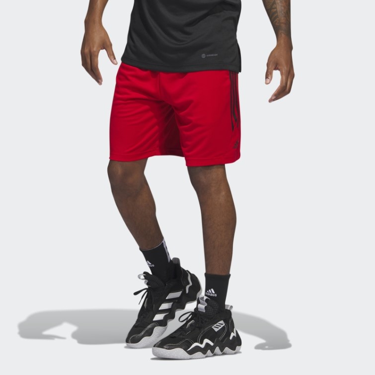 Adidas Legends 3-stripes Short De Basket-ball écarlate Chaud