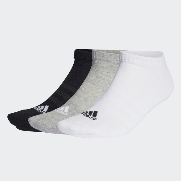 Adidas Chaussettes Basses Coussinées Gris Moyen 3 Paires
