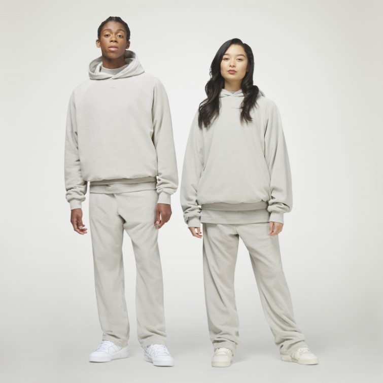 Sweat à Capuche Adidas Basketball En Velours Gris Métallisé
