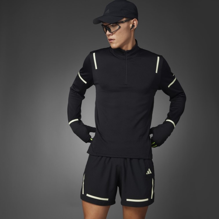 Adidas X-city Reflect At Night 1/2 Zip Manches Longues Haut Noir