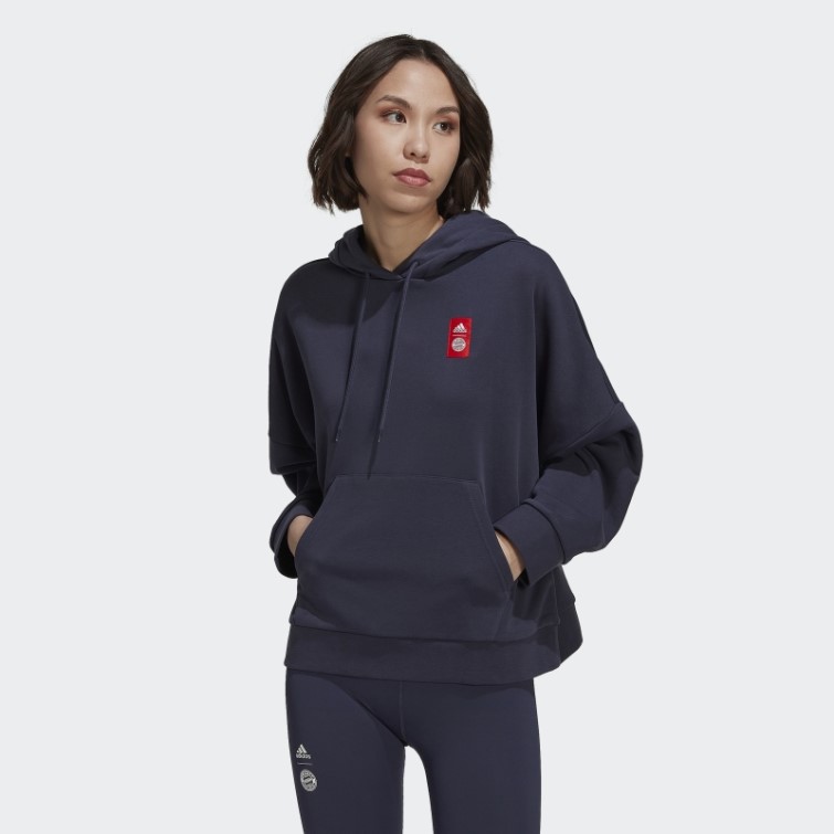 Sweat à Capuche Adidas Fc Bayern Adn Bleu Marine