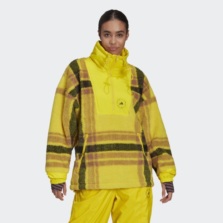 Adidas By Stella Mccartney Veste D'hiver Polaire Jacquard Jaune Chaud