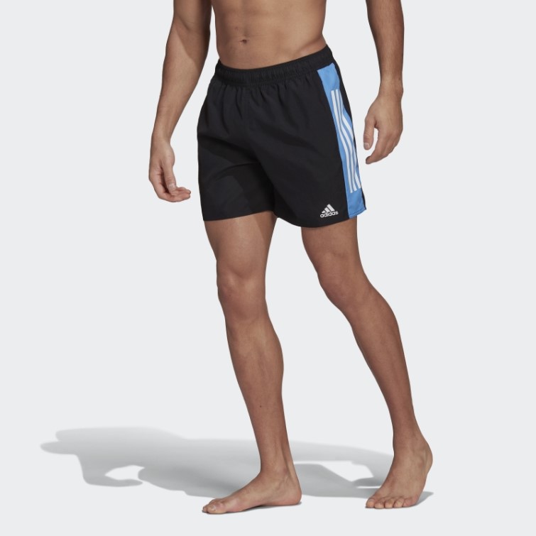 Adidas Short De Bain Colorblock 3 Bandes Court Noir