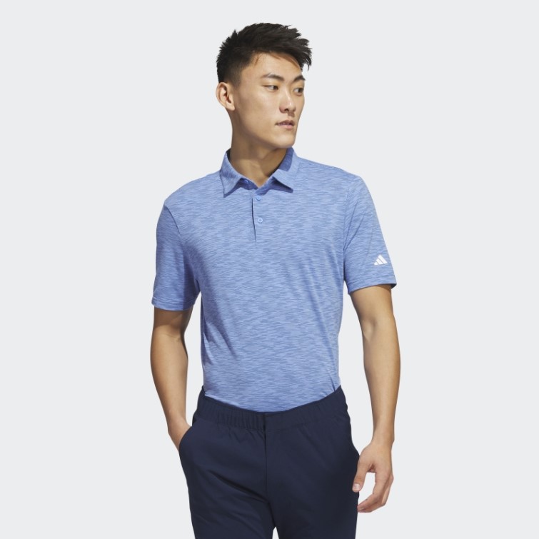 Polo De Golf Adidas Space Dye Bleu