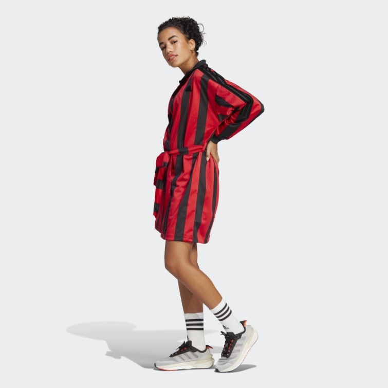 Adidas Robe Noire En Jersey Jacquard