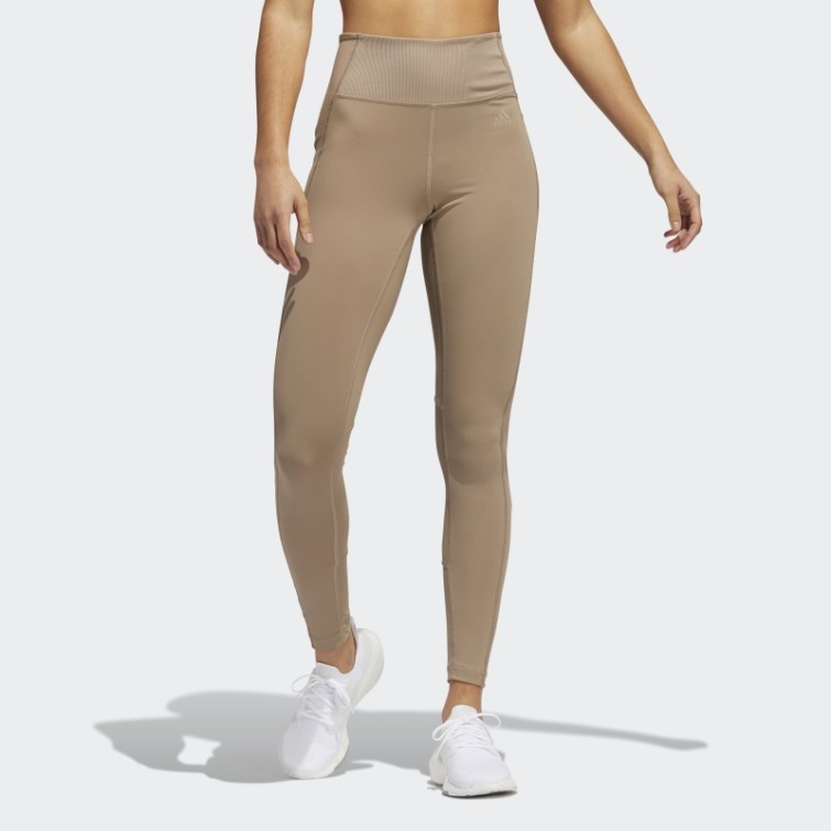 Adidas Collants D'entraînement Hyperglam Marron Crayeux