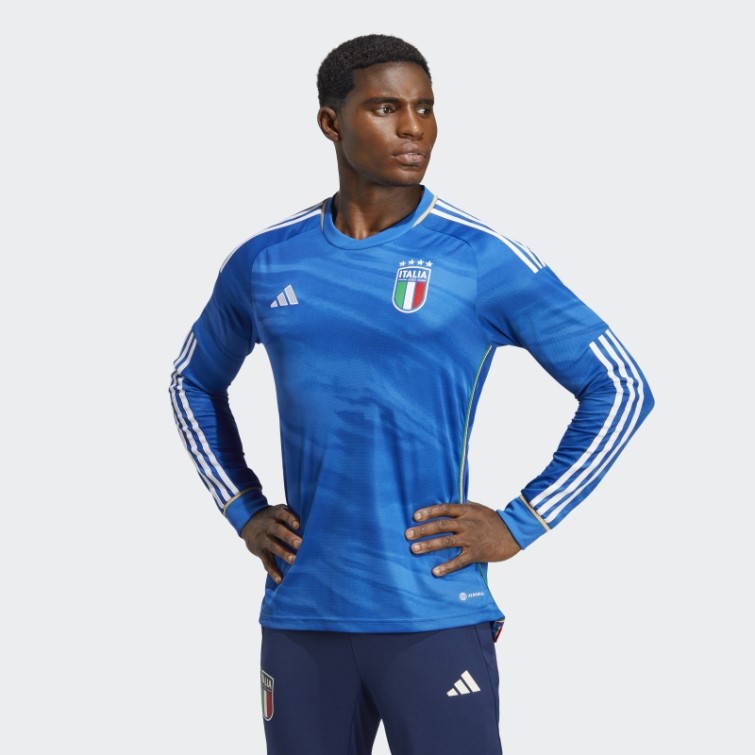 Maillot Manches Longues Italie 2023 Domicile Bleu Adidas
