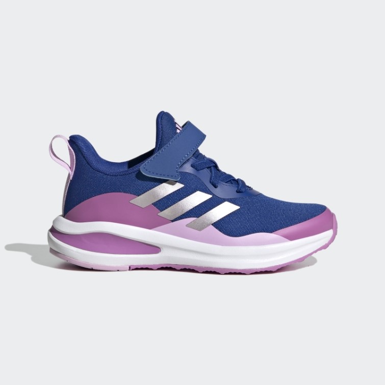 Adidas Fortarun Sport Running Chaussures élastiques à Lacets Et Sangle Supérieure Bleu