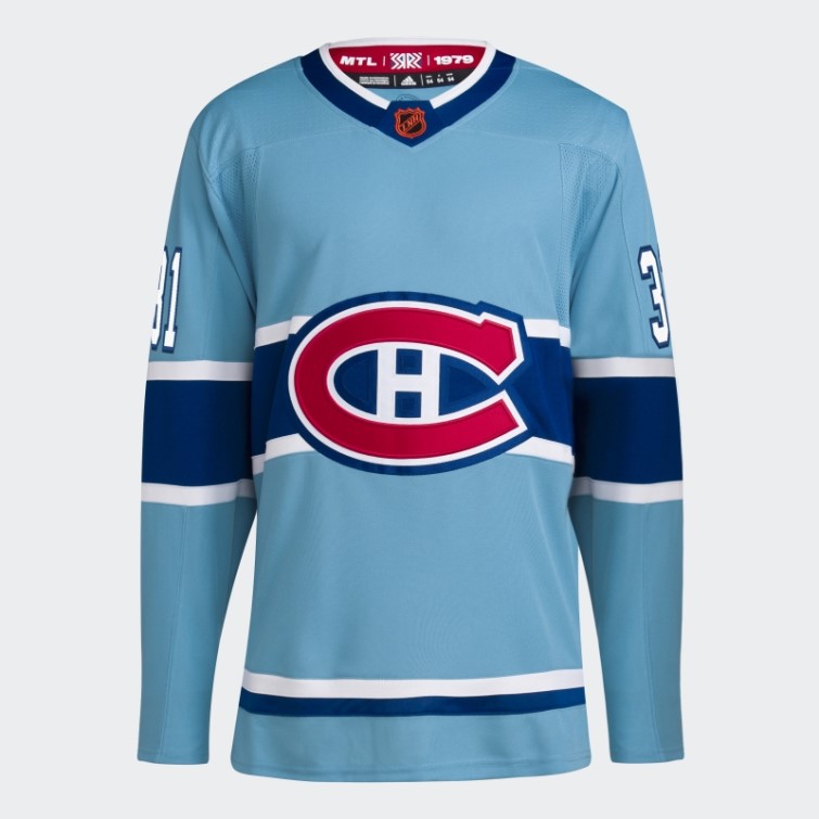 Canadiens Price Authentique Reverse Retro Wordmark Chandail Bleu Ciel 10 Adidas