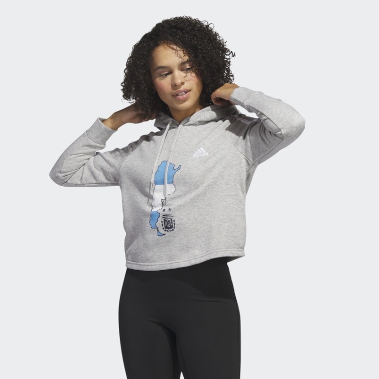 Sweat à Capuche Court Adidas Argentina Gris