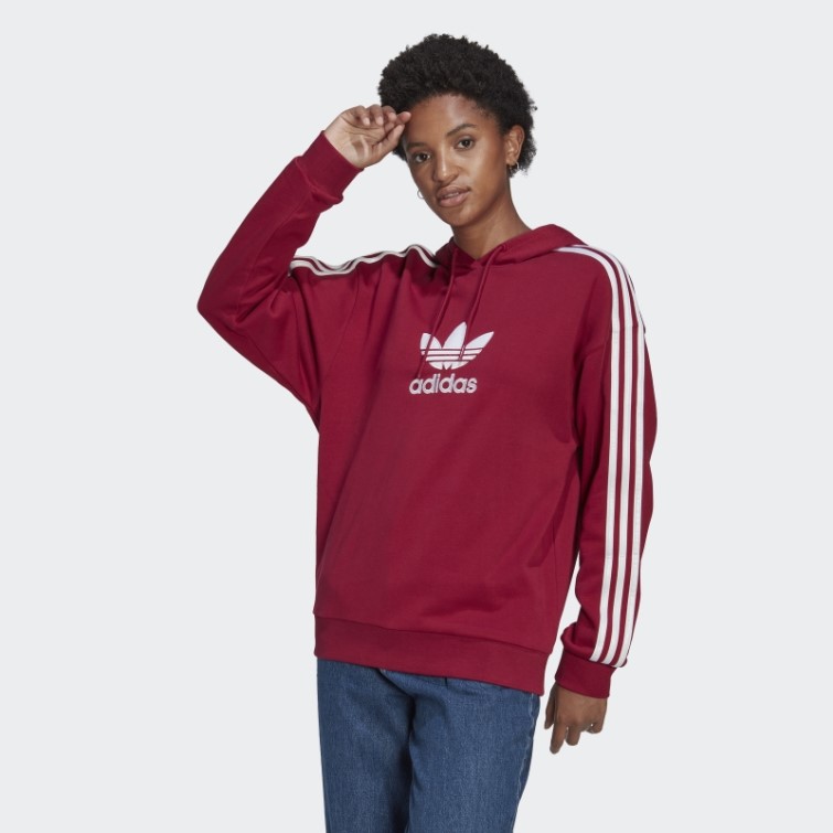 Sweat à Capuche Adicolor Trèfle Bordeaux Adidas