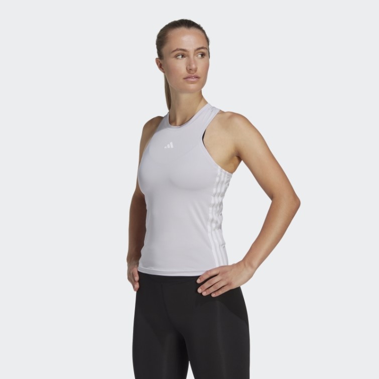 Adidas Aeroready Train Essentials Débardeur Régulier à 3 Bandes Aube Argentée