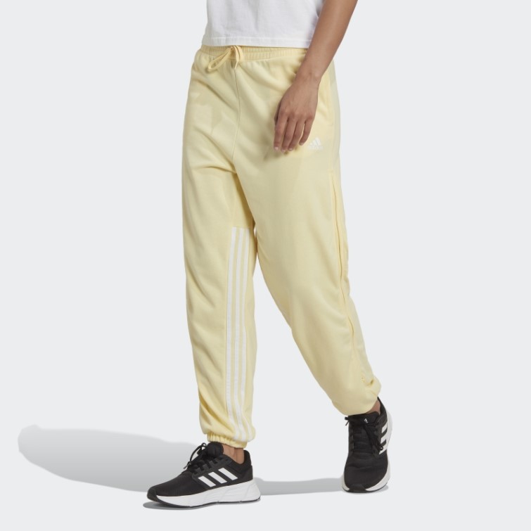 Hyperglam 3-stripes Jogging Oversize à Revers Avec Fermetures éclair Latérales Jaune Adidas
