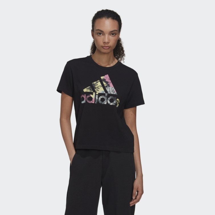 T-shirt Regular Imprimé Allover Adidas Noir