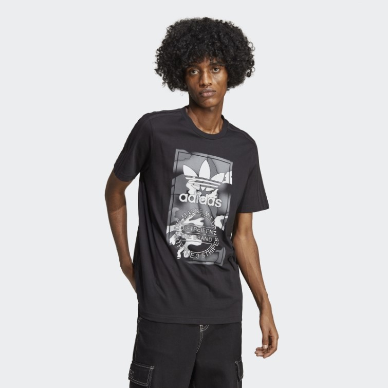 T-shirt Camo Noir Graphiques Adidas