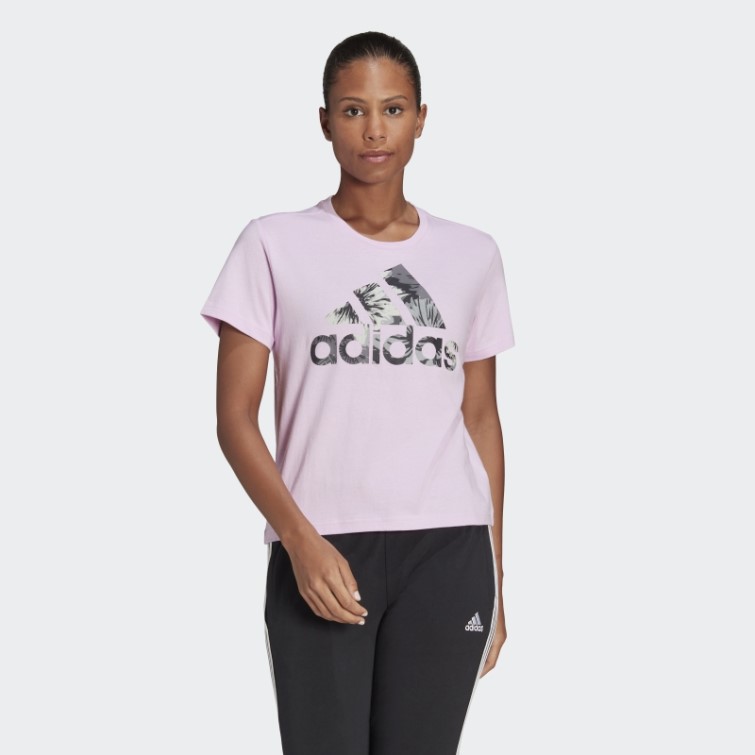 Adidas T-shirt Regular Imprimé Lilas