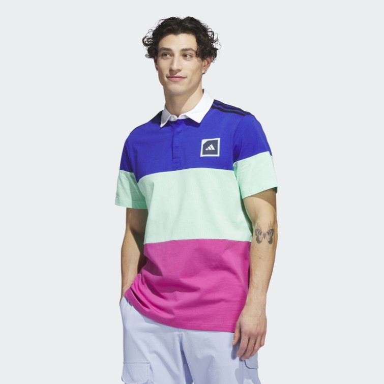 Polo De Golf Adicross Block Bleu Adidas