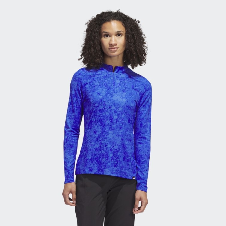 Chemise De Golf Imprimée à Manches Longues Adidas Ultimate365 Tour Bleu