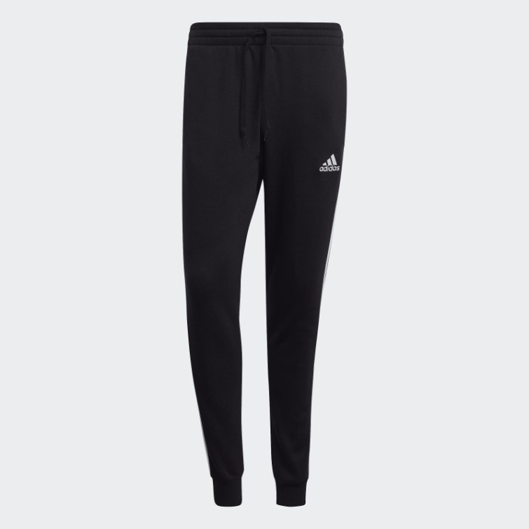 Adidas Pantalon De Jogging Ajusté Noir En Molleton à 3 Bandes
