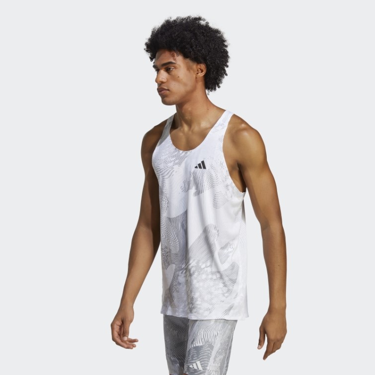 Débardeur Adizero Blanc Adidas